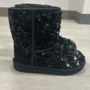 UGG Kids Black Sequin Boots
